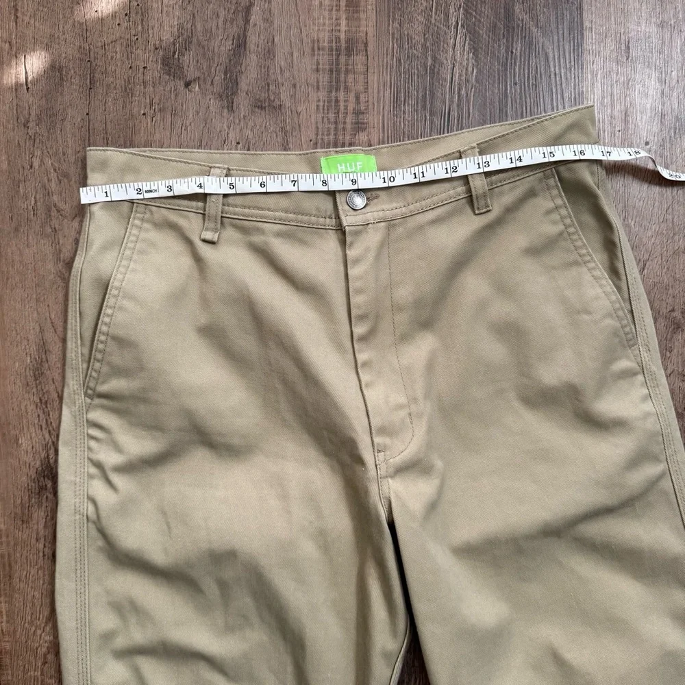 Huf Pants Men’s 34 Chino Brown Cotton Straight Leg Skater Streetwear - Picture 9 of 9
